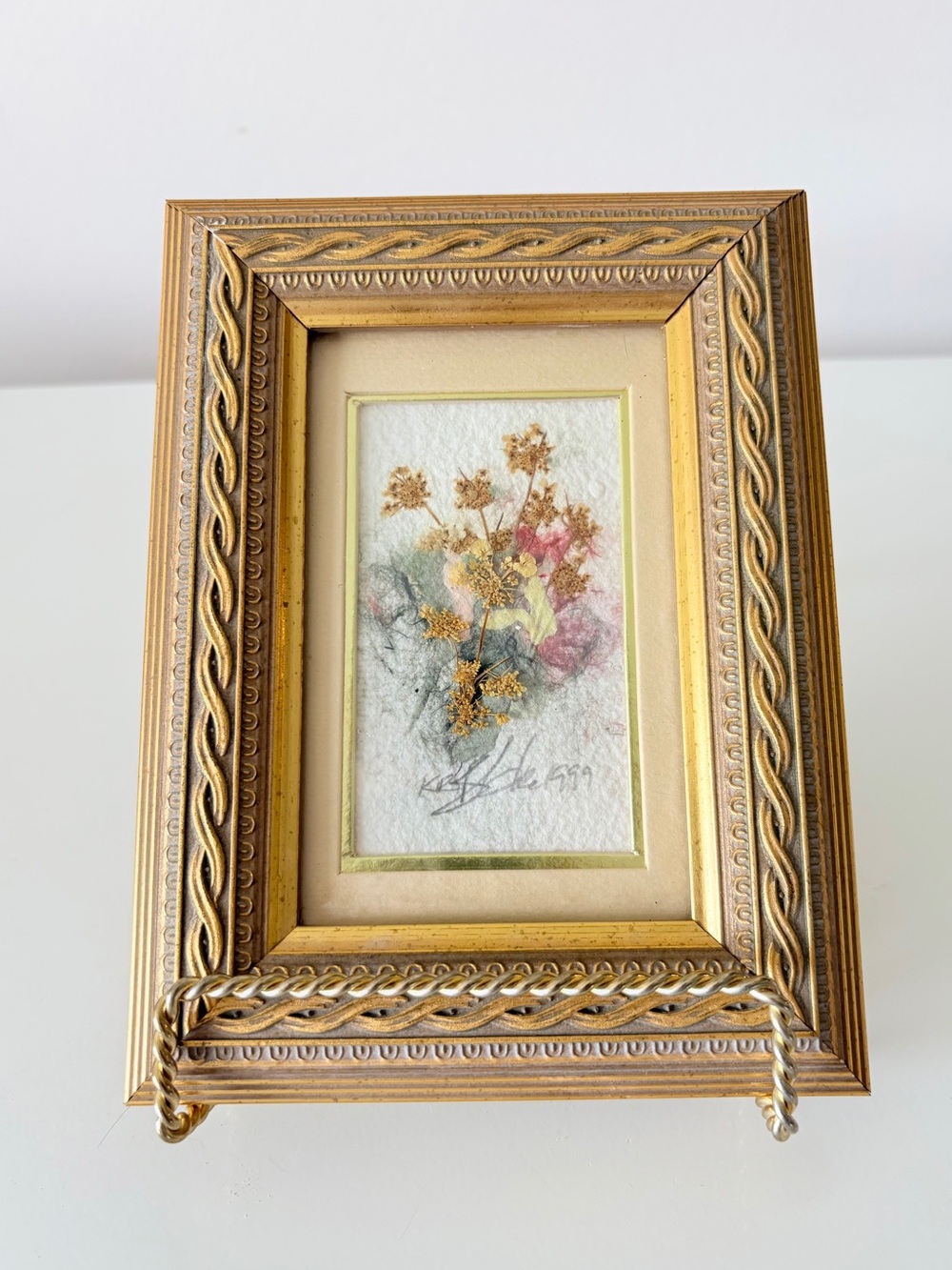 Original Kathryn Reith Blake Floral Art Wildflowers Gold Framed Signed 1999